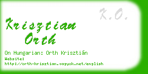 krisztian orth business card