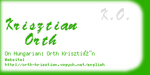 krisztian orth business card